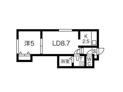 エムズコテージ(1LDK/2階)の間取り写真