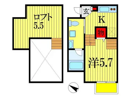 シーガーディアン(ワンルーム/1階)の間取り写真