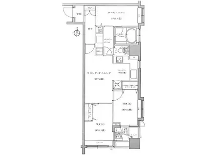 L.A.ロゴス両国(2SLDK/7階)の間取り写真