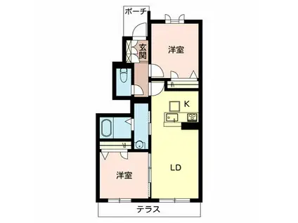 シャーメゾン恵我II(2LDK/1階)の間取り写真