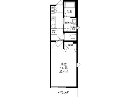 シャインコート(1K/2階)の間取り写真