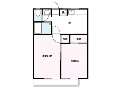 清水ハイツ(2DK/2階)の間取り写真