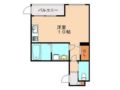 CALM三萩野(ワンルーム/3階)の間取り写真