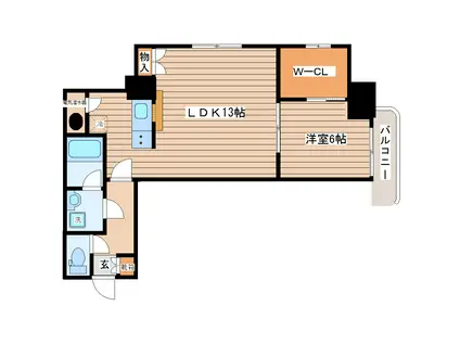 アルヴィエール(1LDK/9階)の間取り写真