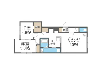 MKガーデン澄川(2LDK/4階)の間取り写真