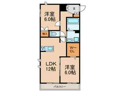 メゾン・ソラーナ(2LDK/2階)の間取り写真