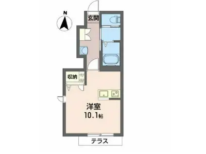 クラヴィエSAKO(ワンルーム/1階)の間取り写真