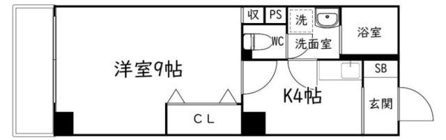 ゴールドサークル尾張町(1K/5階)の間取り写真