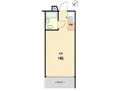 東京ロイヤルプラザ(ワンルーム/6階)の間取り写真