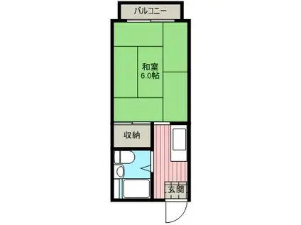 国井ハイツ(1K/2階)の間取り写真