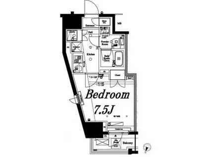 アクサス初台(1K/8階)の間取り写真
