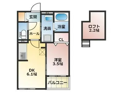 CREST(1SDK/2階)の間取り写真