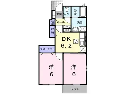 アラモードメゾンII(2DK/1階)の間取り写真