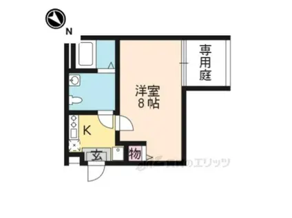 SUNRICH西陣(1K/1階)の間取り写真