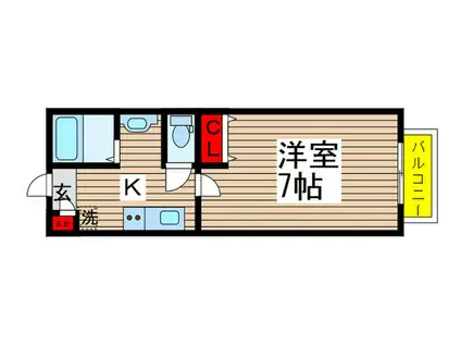 サウスアロー(1K/2階)の間取り写真