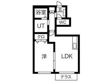 シャイニングスターA(1LDK/1階)の間取り写真