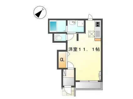 山陽電鉄本線 中八木駅 徒歩7分 2階建 築8年(ワンルーム/1階)の間取り写真