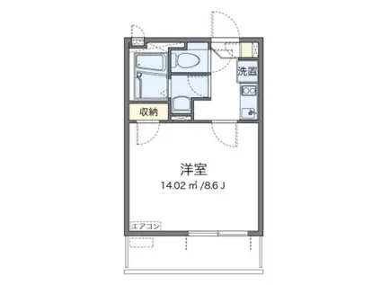 レオネクストパタータ(1K/1階)の間取り写真