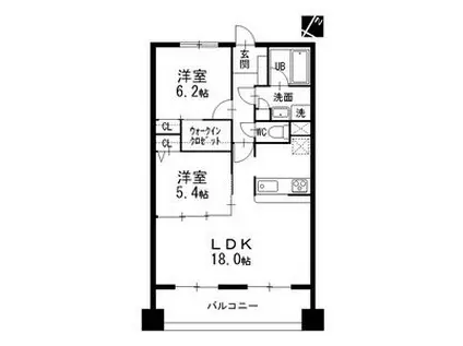 ソシア楠乃木藤が丘(2LDK/4階)の間取り写真