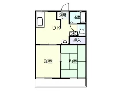 パルコA(2DK/1階)の間取り写真