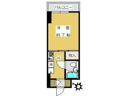 東品川シティハウス(1K/3階)の間取り写真