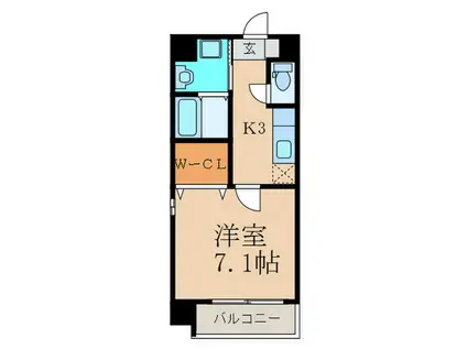 ルナ・リリオ(1LDK/10階)の間取り写真