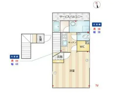 MSR EBISU GARDEN SIDE エムエスアール恵比寿ガーデ(1K/3階)の間取り写真