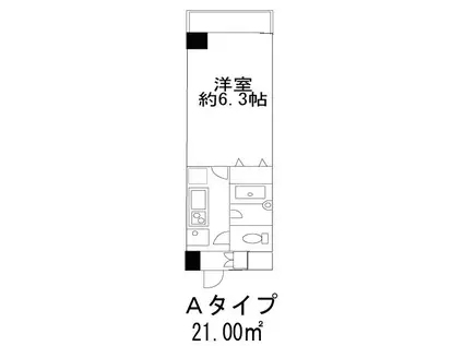 ヒューリックレジデンス参宮橋(1K/2階)の間取り写真
