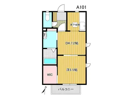 サンライズレーンA棟(2DK/1階)の間取り写真