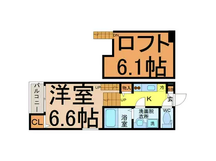 NSタウン本陣(1K/2階)の間取り写真