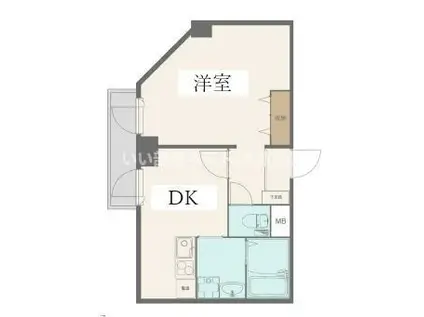 サンビルダープラス磯上ベース(1DK/8階)の間取り写真