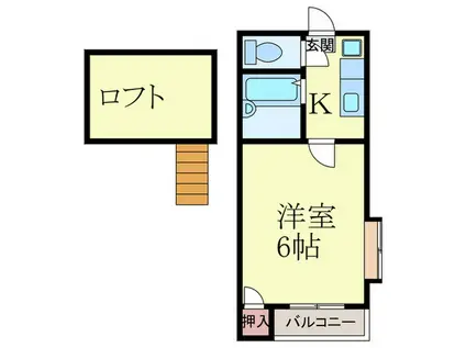 ハイド&シーク高宮(1K/2階)の間取り写真