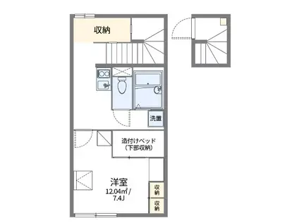 西武多摩湖線 武蔵大和駅 徒歩17分 2階建 築19年(1K/2階)の間取り写真