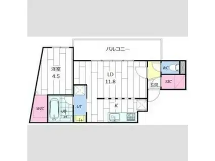 BERLINETTA ウエスト(1LDK/4階)の間取り写真
