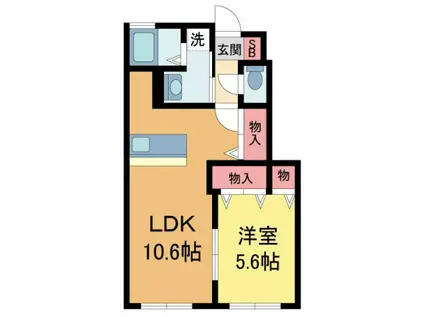 シャルム宝塚(1LDK/1階)の間取り写真