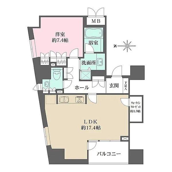 パークハウス芝タワー(1LDK/10階)の間取り写真