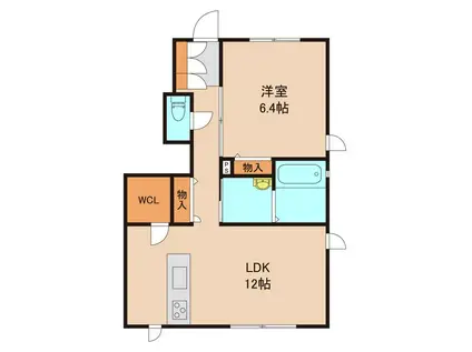 グランドール雅 (1LDK/1階)の間取り写真