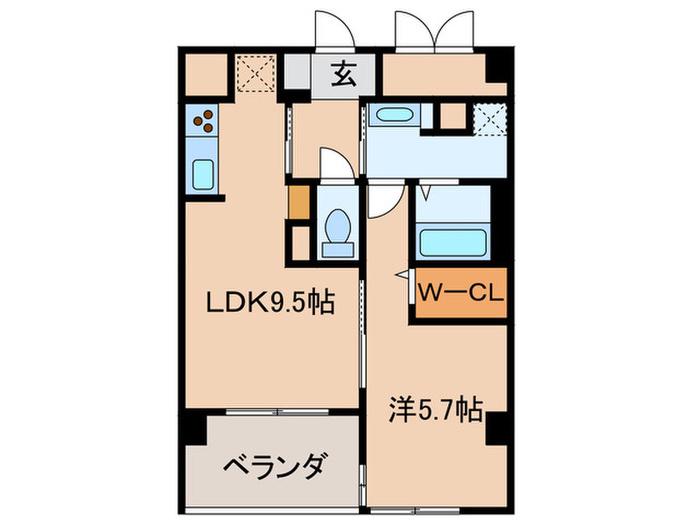 イーグル山手(1LDK/3階)の間取り写真