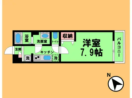 リブリ・サンハート(1K/1階)の間取り写真