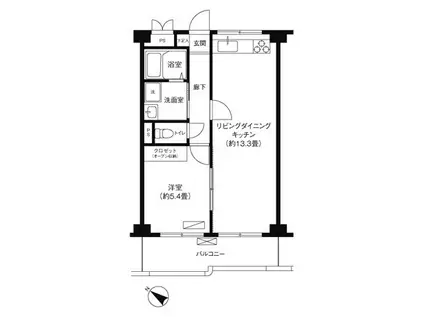 ベルプリューム高津(1LDK/3階)の間取り写真