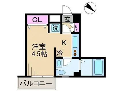 SAHMビル(1K/3階)の間取り写真