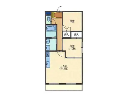 グミヒルズ(2LDK/4階)の間取り写真