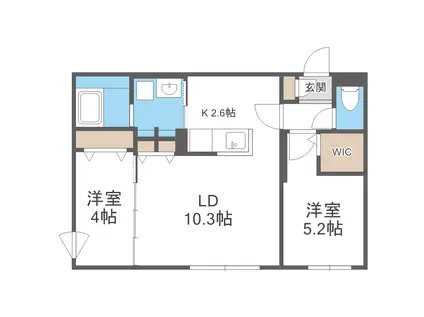 CHIARO SAPPORO(2LDK/3階)の間取り写真