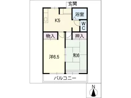 パストラルタツミ(2K/1階)の間取り写真