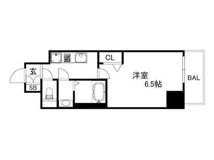 CREST TAPP DITA 神戸西パークフロント(1K/10階)の間取り写真