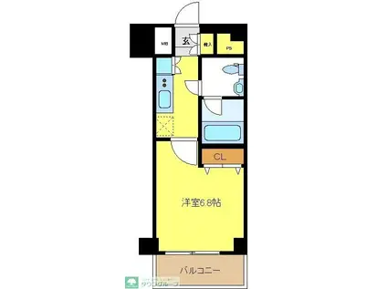 プレールドゥーク中野坂上(1K/2階)の間取り写真