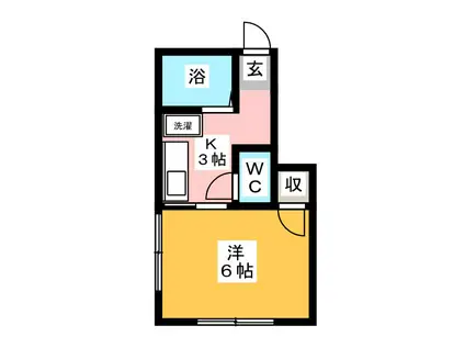 川口岡昭ハイツ(1K/1階)の間取り写真