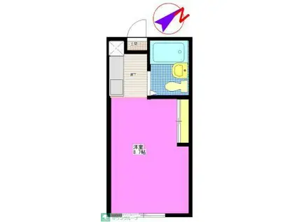 K&Mランド(ワンルーム/2階)の間取り写真