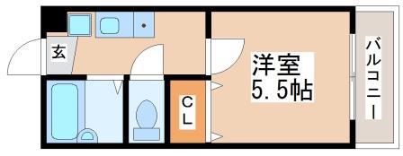 福田ハウス(1K/1階)の間取り写真