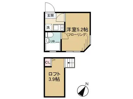 アミューズ鷺宮(1K/2階)の間取り写真